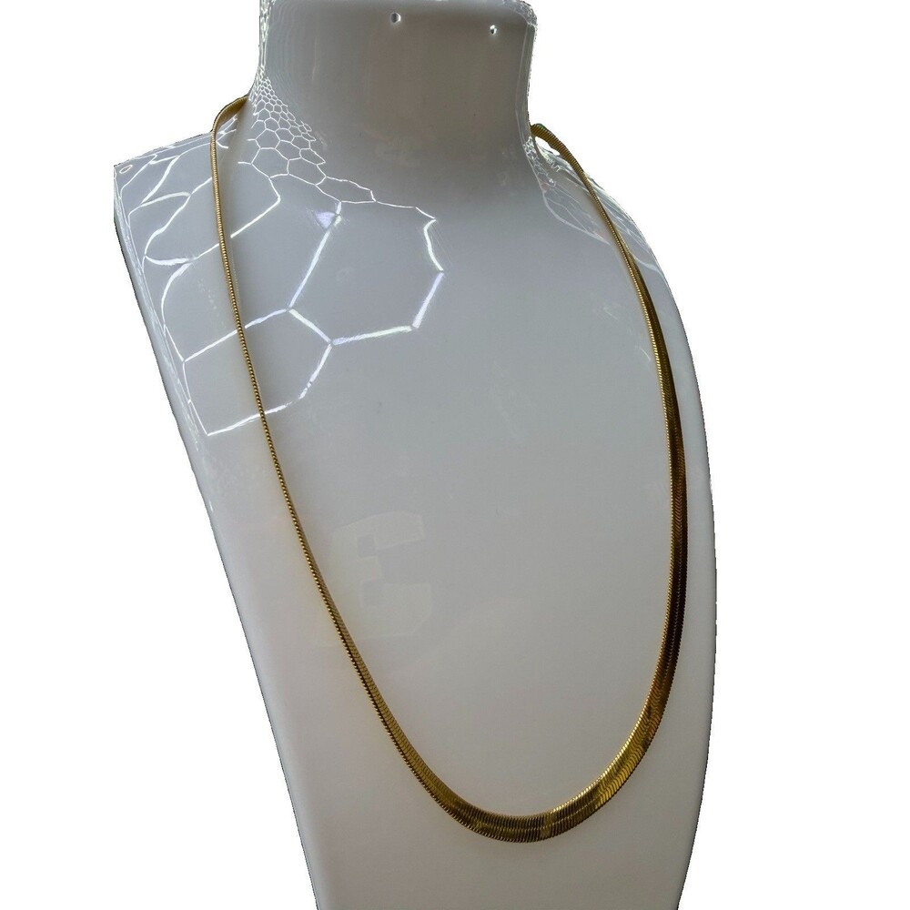 18K Gold Herringbone Necklace 18” 4mm 10 Grams